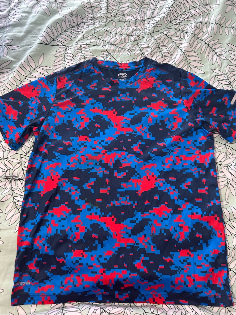 Athletic Works Boys Pixel Camo Performance T-Shirt – Blue & Red
